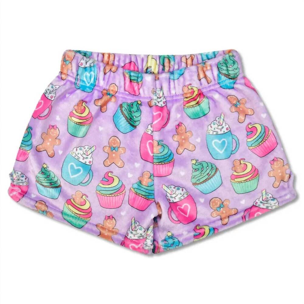 NEW ISCREAM women's gingerbread cafe plush shorts in lavendar